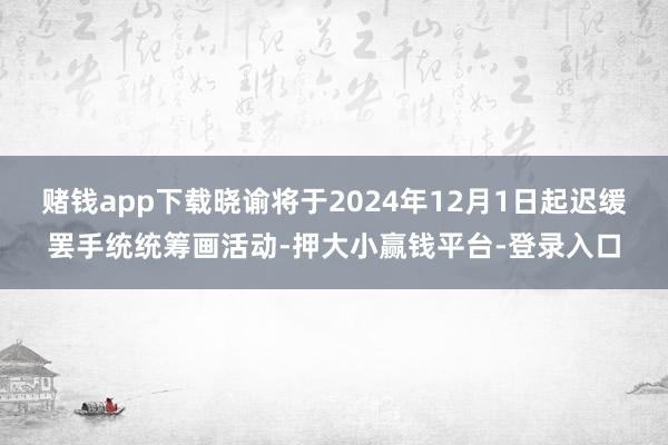 赌钱app下载晓谕将于2024年12月1日起迟缓罢手统统筹画活动-押大小赢钱平台-登录入口
