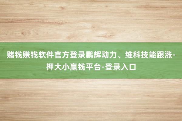 赌钱赚钱软件官方登录鹏辉动力、维科技能跟涨-押大小赢钱平台-登录入口