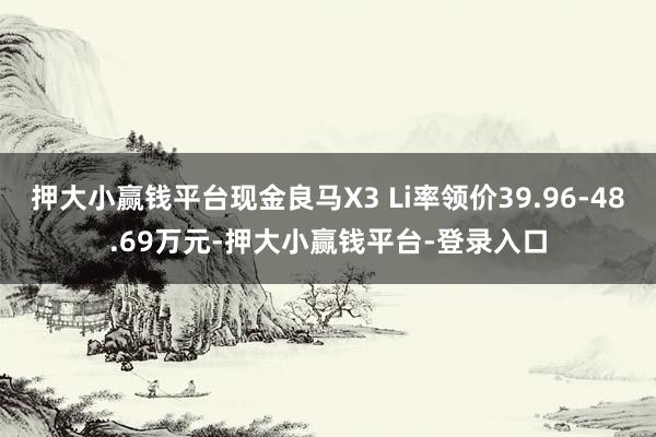 押大小赢钱平台现金良马X3 Li率领价39.96-48.69万元-押大小赢钱平台-登录入口