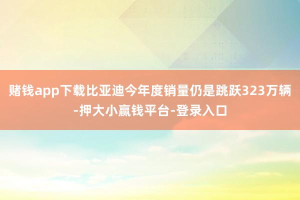 赌钱app下载比亚迪今年度销量仍是跳跃323万辆-押大小赢钱平台-登录入口