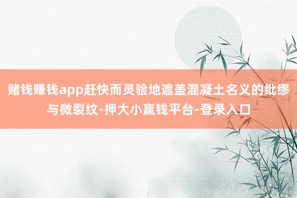 赌钱赚钱app赶快而灵验地遮盖混凝土名义的纰缪与微裂纹-押大小赢钱平台-登录入口