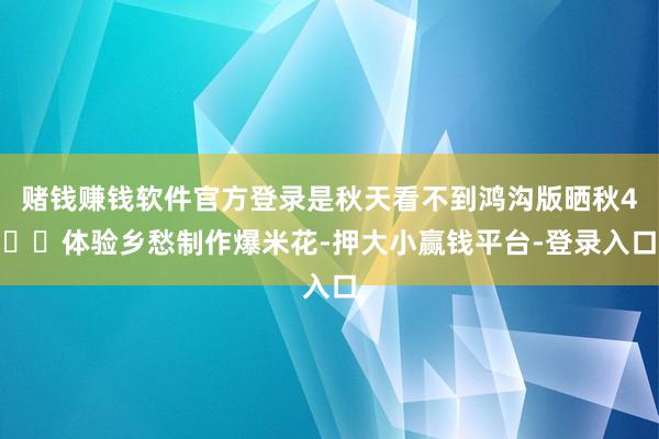 赌钱赚钱软件官方登录是秋天看不到鸿沟版晒秋4️⃣体验乡愁制作爆米花-押大小赢钱平台-登录入口