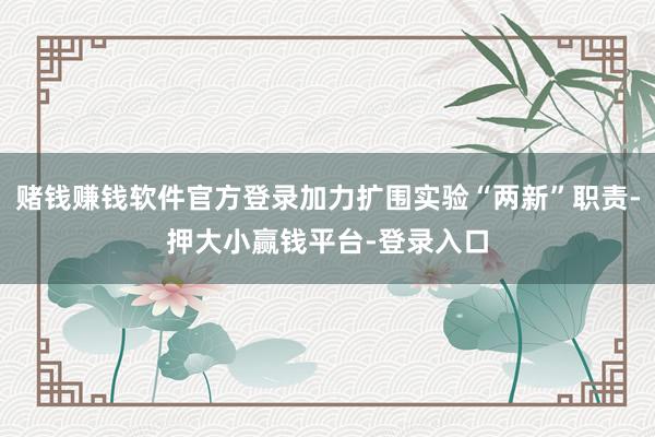赌钱赚钱软件官方登录加力扩围实验“两新”职责-押大小赢钱平台-登录入口