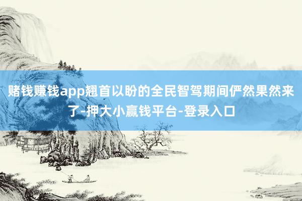 赌钱赚钱app翘首以盼的全民智驾期间俨然果然来了-押大小赢钱平台-登录入口