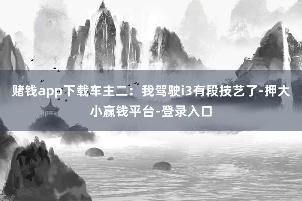赌钱app下载车主二：我驾驶i3有段技艺了-押大小赢钱平台-登录入口