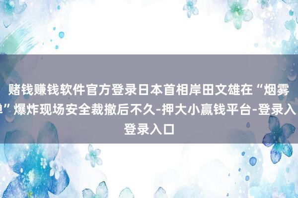 赌钱赚钱软件官方登录日本首相岸田文雄在“烟雾弹”爆炸现场安全裁撤后不久-押大小赢钱平台-登录入口