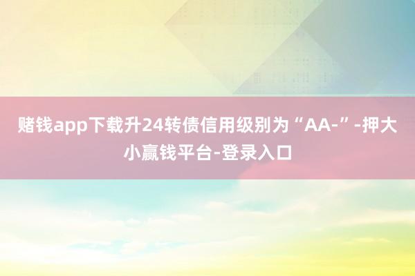 赌钱app下载升24转债信用级别为“AA-”-押大小赢钱平台-登录入口